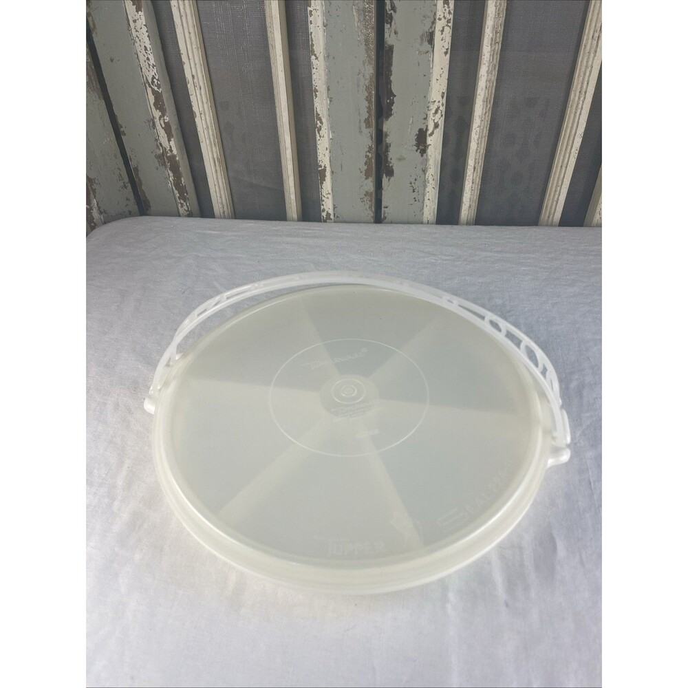 TUPPERWARE Divided 6 Veggie/Snack Party Susan Tray CARRIER/LID/HANDLE 405-1